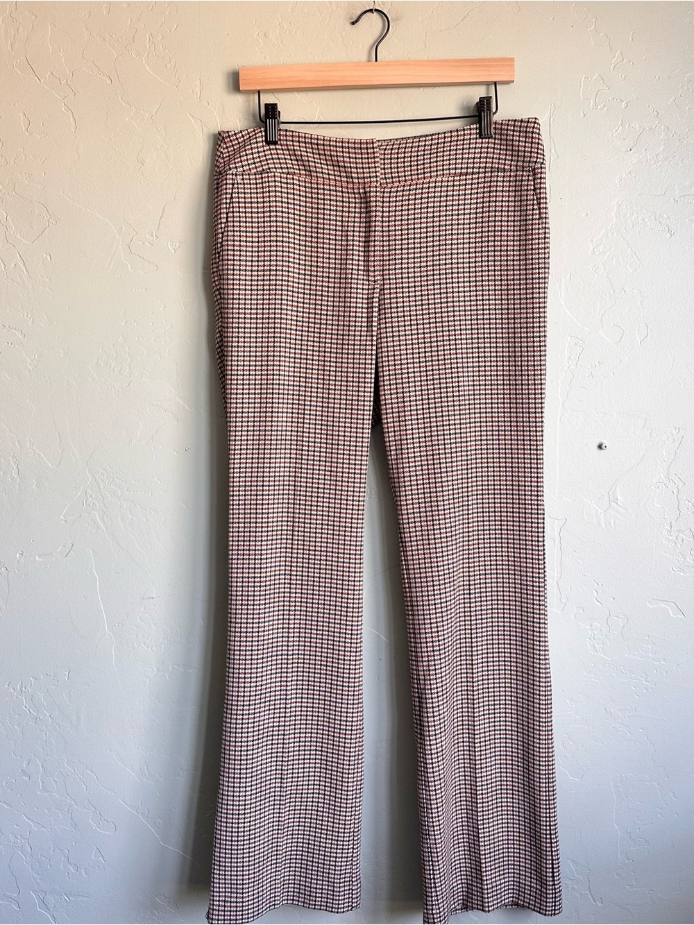 Ann Taylor Brown Houndstooth Trouser Pants Women 8 Fall Preppy Heritage Capsule
